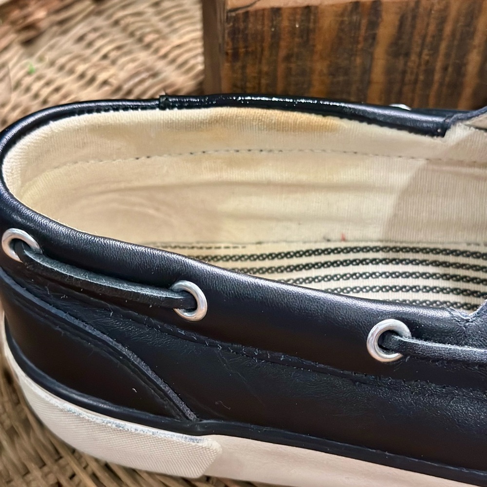 Polo by Ralph Lauren Men's Navy Leather Boat Shoes Gently Used Size 9D - Picture 8 of 9